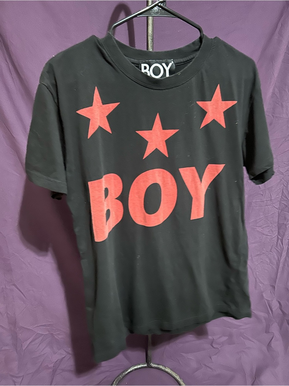 Black Tee with Red Stars - woman’s Shirt